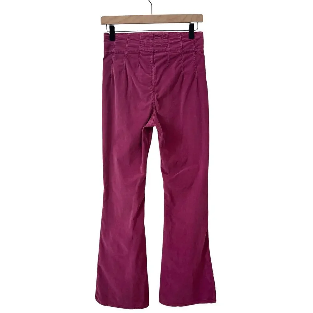 Free People We The Free Jayde Corduroy Flare Retro Pants Jeans Pink Size 27